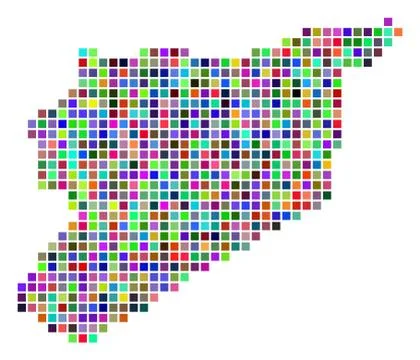 Multicolored Dot Syria Map Stock Illustration