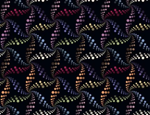 Multicolored dots pattern in shapes of stars. Seamless vector pattern. Stock Illustration