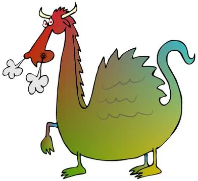Multicolored dragon Stock Illustration
