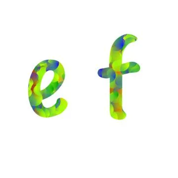 Multicolored drawing  font, set of isolated Stock Illustration