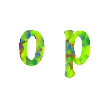 Multicolored drawing  font, set of isolated Stock Illustration