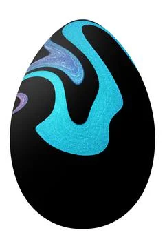 Multicolored Easter Egg, Blue, Black Illustrazione stock