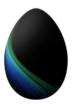Multicolored Easter Egg, Blue, Green, Black Stock Illustration