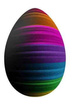 Multicolored Easter Egg, Rainbow, Black Stock Illustration