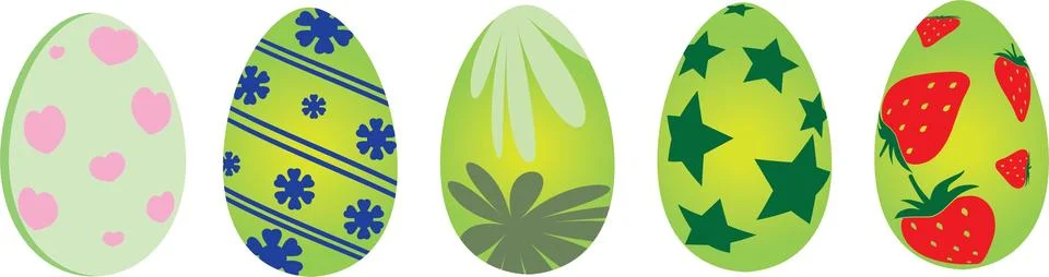 Multicolored Easter egg set Stock Illustration