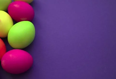 Multicolored Easter eggs, design for the holiday. Stock Photos