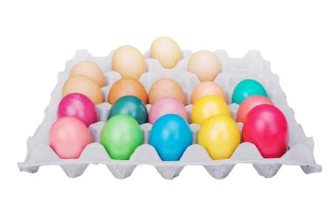 Multicolored easter eggs Stock Photos