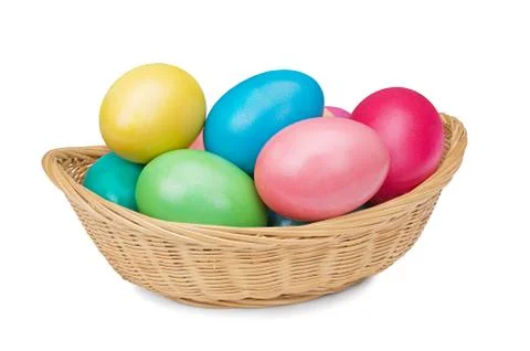 Multicolored easter eggs Stock Photos