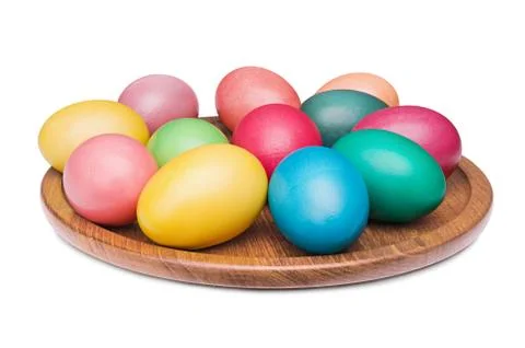 Multicolored easter eggs Stock Photos