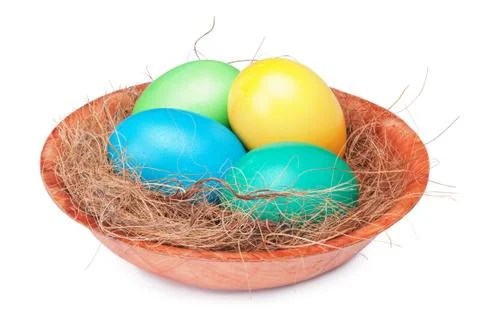 Multicolored easter eggs Stock Photos
