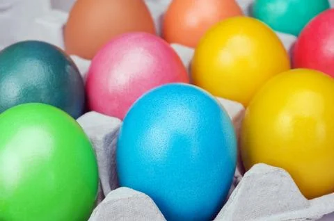 Multicolored easter eggs Stockfoto's