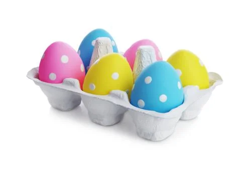 Multicolored easter eggs Stock Photos