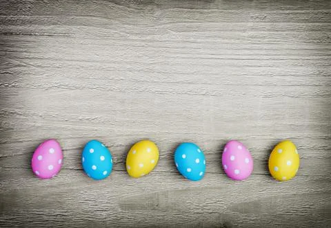 Multicolored easter eggs Stock Photos