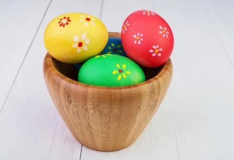 Multicolored easter eggs Stock Photos