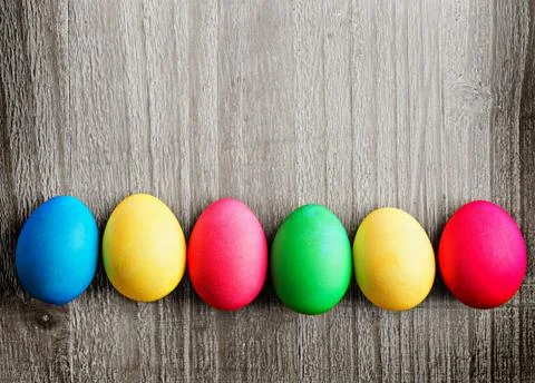 Multicolored easter eggs Stock Photos