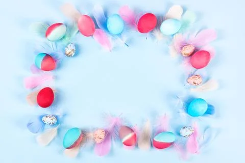 Multicolored easter frame made Foto stock