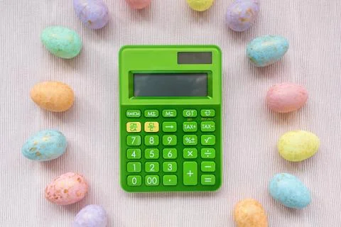 Multicolored eggs decoration. Easter concept Stock Photos