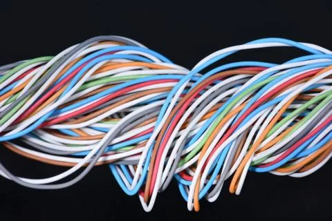 Multicolored electrical cable Stock-Fotos