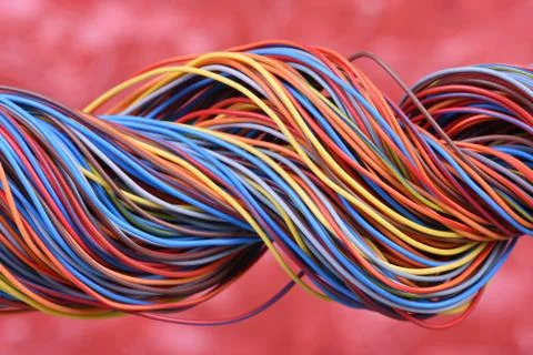 Multicolored electrical cable Stock-Fotos