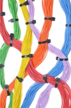 Multicolored electrical cables Stock Photos