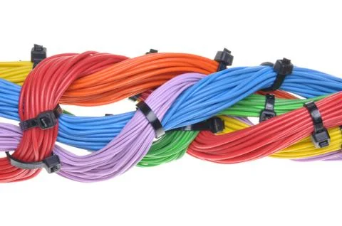Multicolored electrical cables Stock Photos