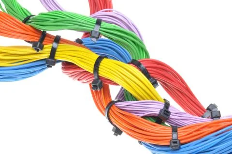 Multicolored electrical cables Stock-Fotos