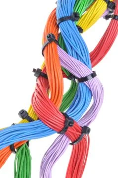 Multicolored electrical cables Stock Photos