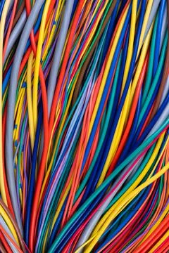 Multicolored electrical computer cable Stock Photos