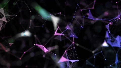 Multicolored elements.Abstract space background, geometry surfaces, lines and Stock Footage 95466096