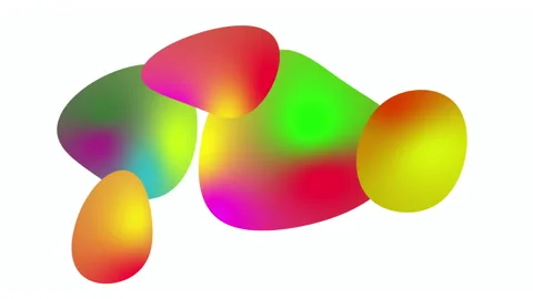 Multicolored ellipses on white background. Morphing shapes gradient video Stock Footage 148365392