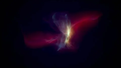 Multicolored energy magic waves and lines of liquid plasma smoke particles .. Foto stock