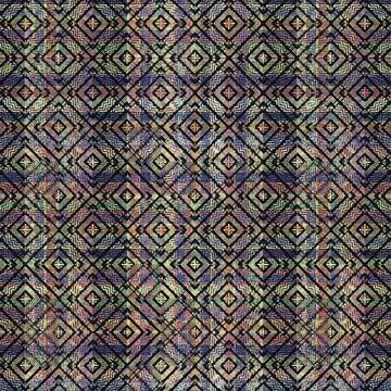  Multicolored Ethnic Check Seamless Pattern Digital art technique geometri... Stock Photos