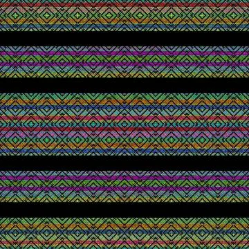 Multicolored Ethnic Stripe Seamless Pattern Digital art technique geometri... Stock Photos