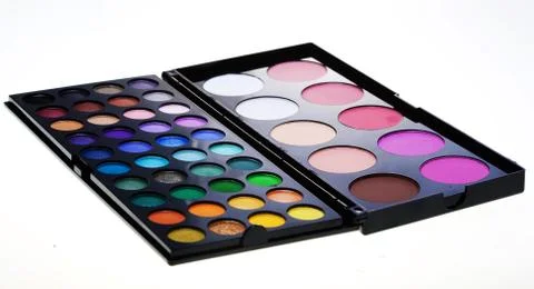 Multicolored eye shadows. studio shot. Stock Photos
