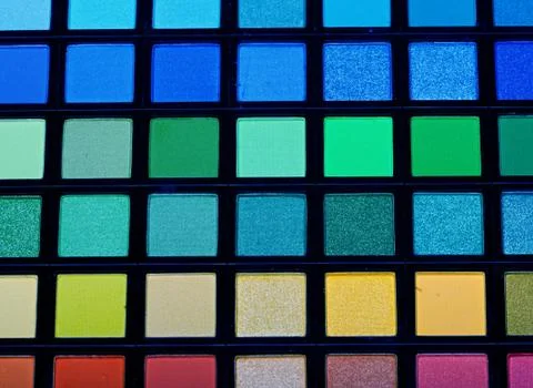 Multicolored eye shadows. studio shot. Stock Photos