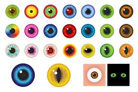 Multicolored eyes - design elements Stock Illustration