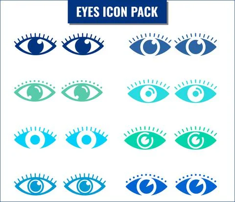 Multicolored Eyes Icon Set Stock Illustration