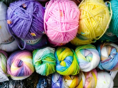 Multicolored fabric tangles Stock Photos