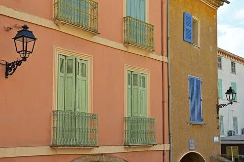 Multicolored facades Stock Photos