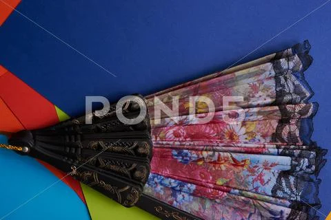 Multicolored fan disclosed Stock Photos