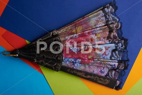 Multicolored fan disclosed Stock Photos