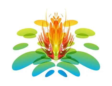 Multicolored fantasy flower Stock Illustration