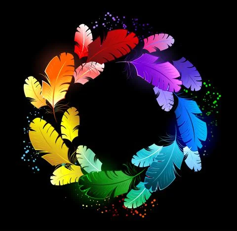 Multicolored feathers Stock Illustration