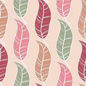 Multicolored feathers vintage seamless pattern イラスト素材