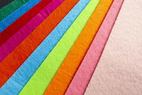 Multicolored felt fabric fan, close up abstract texture Foto stock