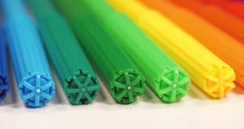 Multicolored felt-tip pens for drawing Stock Footage 315799989