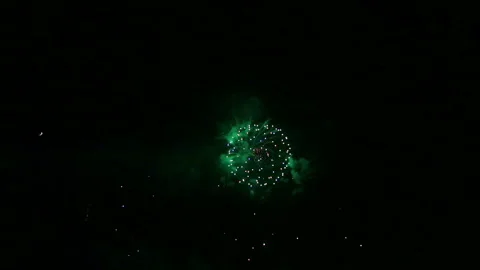 Multicolored festive fireworks in the dark night sky. 库存影片 109560546