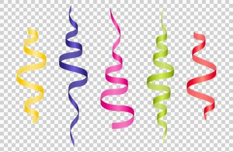 Multicolored festive streamers on a white background Stock Illustration