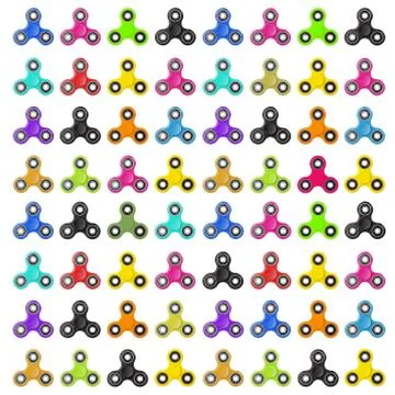 Multicolored Fidget Spinner background Stock Photos