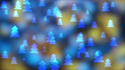 Multicolored Figured Bokeh Christmas Tree Background Video stock 109058707